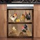 Majo Farm Rooster Hen Magnetic Dishwasher Door Panel Decal Animals Home Decor Sticker, Chicken Fridge Magnet Cover, Chick Dishwasher Magnet Cover for The Front, 23'' W x 26'' H Magnetic, Black