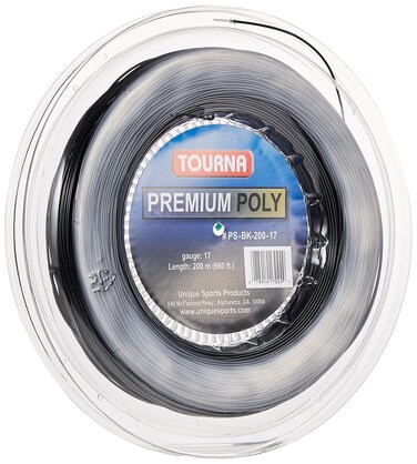 Tourna Premium Poly Durable Tennis String, Black