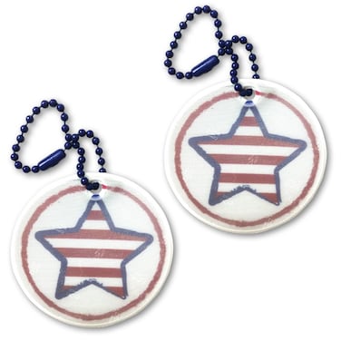 funflector Safety Reflector - Ovals - Washington DC Flag - 2-Pack
