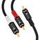 Devinal RCA Y Cable, RCA/Phono Y Splitter, RCA 1 Male to 2 Male Y Adapter, Male/Male Subwoofer Cable Gold Plated for subs/amps/Hi-Fis/Home Theater/receivers 6.5Feet/2M
