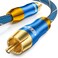 EMK Subwoofer Cable (3.3 ft/1m) -Digital Coaxial/Subwoofer Cable Dual Shielded with Gold Plated RCA to RCA Connectors -Top Blue Series