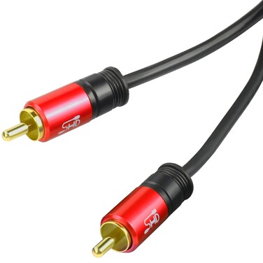 SHD Subwoofer Cable, RCA Cable RCA to RCA Audio Cable Premium Sound Quality Dual Shielded with Gold Plated Connectors-30Feet