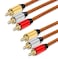 3RCA to 3RCA Cable, LiuTian RCA Cable Gold-Plated [Nylon Braided] [Copper Shell] [Heavy Duty] 3 RCA Male to 3 RCA Male Stereo Audio Cable.