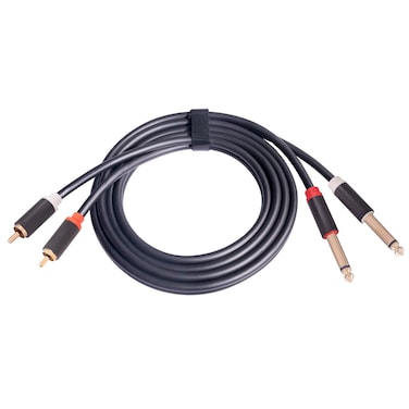 REXUS Dual Stereo RCA Male to Dual 1/4 Inch TS Male Audio Interconnect Cable, Dual 6.35mm Mono TS to 2 RCA Gold Plated Copper Shell Heavy Duty Adapter Audio Cord(635MM2RCAMM15)