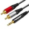 3.5mm to 2 RCA Audio Cable 20 ft,Yeung Qee Nylon Braided 3.5mm Male to 2RCA Male Stereo Audio Y Adapter cable AUX RCA Splitter Cord Compatible with Smartphones, MP3, Tablets, Speakers, HDTV (20FT/6M)