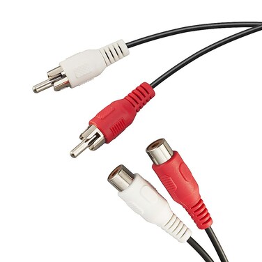 TENINYU AV Extension Cable RCA Stereo Audio Extension Cable 2RCA Male to 2RCA Female Audio Extension Cable Red/White Connectors,10FT