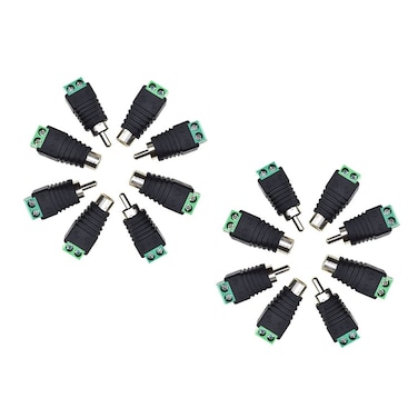 Hao Pro RCA Connector Adapter Plugs Screw Male and Female Jack Set Wire Easy to Convert No Need Solder Grip Cable Tight for Audio Video Speaker 16 Pcs