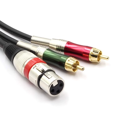 SiYear XLR Female to 2 x Phono RCA Plug Adapter Y Splitter Patch Cable, XLR Female 3 Pin to Dual RCA Male Plug Stereo Audio Cable Connector(1.5 M/5FT)