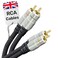 CableMountain 2RCA to 2 RCA Cable 3.3ft - Gold Plated RCA Male to Male   RCA Cables for Amplifier, Turntable, TV, Home Theater, Speakers and HiFi Systems