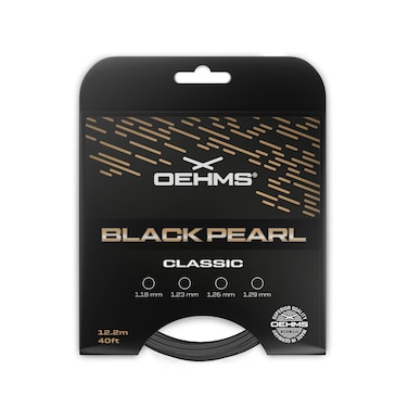 OEHMS Black Pearl Classic   12m (40ft) Set   Round Co-Poly Tennis Racket String   &Atilde;&tilde; 1.23mm (17)