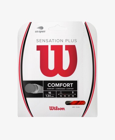 Sensation Plus Tennis Racquet String (Red and Black) (Red - 16g(1.34mm))