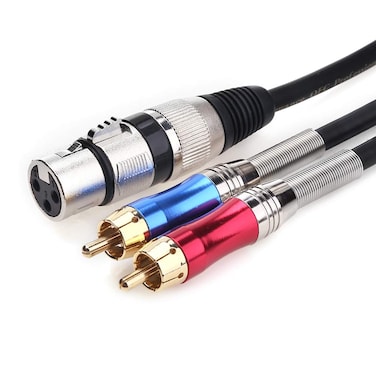 tisino XLR to RCA Y-Cable, XLR Female to Dual RCA Adapter Y-Splitter Duplicator Lead Unbalanced Stereo Audio Interconnect Cable -1.6 feet/50cm