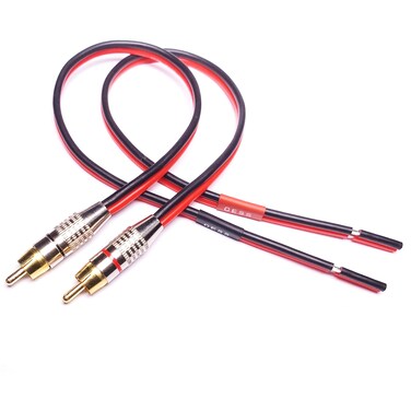 CESS-064-2f Speaker Cables to RCA Plugs Adapter, 2-Channel (2 FEET)