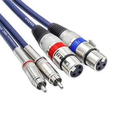 tisino Dual XLR to RCA Cable, Heavy Duty 2 XLR Female to 2 RCA Male Patch Cord HiFi Stereo Audio Connection Interconnect Lead Wire - 5 ft / 1.5m