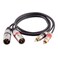 Seismic Audio Speakers 3 Foot XLR Dual Male Patch Cable, 2 XLR To 2 RCA Audio Cords