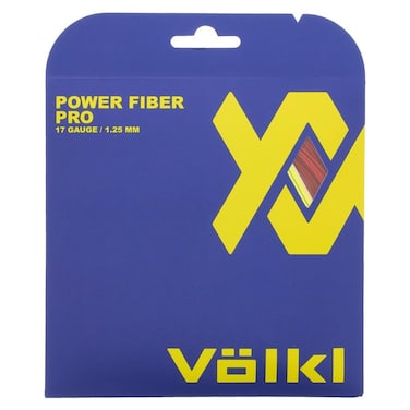 Volkl Power Fiber Pro   Tennis Racquet String   Durability   Feel &amp; Control   Multifilament String (Lava, 17G, Set)