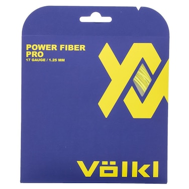Volkl Power Fiber Pro   Tennis Racquet String   Durability   Feel &amp; Control   Multifilament String (Neon Yellow, 17G, Set)
