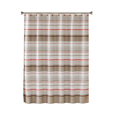SKL Home by Saturday Knight Ltd. Coral Garden Stripe Fabric Shower Curtain, Tan 72.00" x 70.00