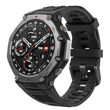 Amazfit T-Rex 3 Rugged/Military Smart Watch 48mm, GPS (with Privacy), Offline Maps, Long Battery Life,328 Feet Water-Resistant, 170 Fitness/Sport Modes, AI, Voice Control, for Android or iPhone, Black