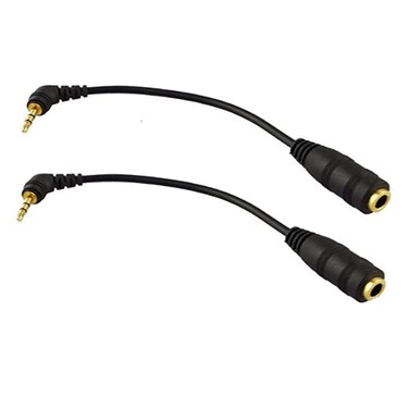 Seadream 2Pack 6 inch 3-Pole 2.5mm Male Right Angle to 3.5mm Female Headset Audio Adapter Cable Extender Stereo Jack (2pack)
