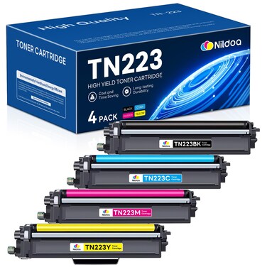 TN-223 TN223BK/C/M/Y Toner Cartridge Replacement for Brother TN223 TN 223 TN2234PK TN-223BK/C/M/Y Ink Cartridge, TN223 Black/Cyan/Magenta/Yellow Toner Cartridges Set
