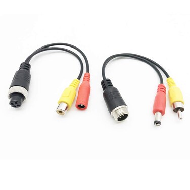 WANYING (2 pcs Pack) 4 Pin Connector 4P Male to RCA AV DC Male 4-Pin Female to RCA Female Adapter Cable M12