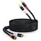 HOSONGIN RCA Cables 25ft [Hi-Fi Sound, Nylon Braided, Shielded], 2-Male to 2-Male RCA Audio Stereo Subwoofer Cable Auxiliary Cord for Home Theater, HDTV, Amplifiers, Hi-Fi Systems, Speakers