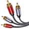 2RCA Cable Braided 6 ft: Hi-Fi Sound Double Layer Shielded Zinc Alloy Case Male 2rca Stereo Audio Cord for Home Theater, HDTV, Amplifiers, Hi-Fi Systems, Car Audio, Speakers 6ft