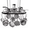 Vdomus Heavy-Duty Hanging Pot Rack - 33x17 Inches - Stylish Black Alloy Steel Ceiling Storage with 15 Hooks - Organize Kitchen Cookware and Utensils - Space-Saving Mounted Overhead Holder