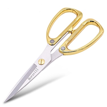 Horsvill Japanese Garden Clippers, Houseplant plant shears, Floral Pruner Botanical Flower Stem scissors, Gardening Shears with Straight Stainless Steel Blades, Easy Use Garden Tools (golden-k26)