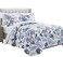 Lush Decor Cynthia Jacobean Quilt 3 Piece Reversible Bedding Set, Full Queen, Blue