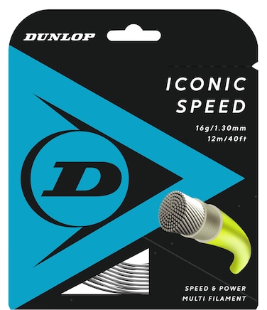 Dunlop Sports Iconic Speed Tennis String, 17G, Natural, 40' Set