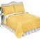 Collections Etc Reversible Floral Quilt with Scalloped Edges and Two-Tone Design, Yellow, King