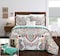 Chic Home 3 Piece Chagit Reversible Boho-Inspired Print and Contemporary Geometric Patterned Technique Twin Quilt Set Aqua