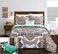Chic Home 3 Piece Chagit Reversible Boho-Inspired Print and Contemporary Geometric Patterned Technique Twin Quilt Set Aqua
