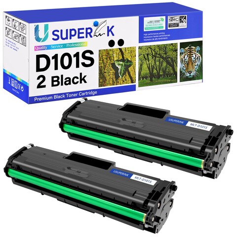 USUPERINK 2 PK Black Toner Cartridge Replacement Compatible for Samsung MLT-D101S MLTD101S to use with SCX-3405W ML-2165W SCX-3405FW ML-2161 ML-2166W ML-2160 ML-2165 SCX-3400F SCX-3401FH