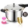 Stainless Steel Pressure Cooker, Peterboo 4 Quart Induction Compatible Thickened Pressure Cooker with Spring Valve Safeguard Devices, Compatible with Gas &amp; Induction Cooker 2-3 Members Use