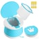 Travel Potty for Toddlers, Portable Potty Training Toilet, Compact Toddler Potty Chair for Car, Indoor Outdoor Travel Toilet for Kids - Blue