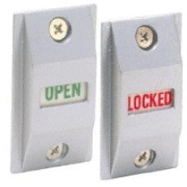 CRL Aluminum Finish Lock Indicator Set Slide Down = "LOCKED
