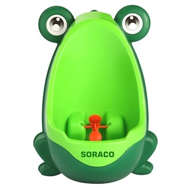 Soraco Frog Potty Training Urinal for Toddler Boys with Funny Aiming Target, Frog Pee Training (Green)