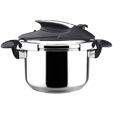 Magefesa&Acirc;&reg; Nova 4.2 Quart Stove-top Super Fast Pressure Cooker, Easy and Smooth Locking Mechanism, Polished 18/10 Stainles Steel, Suitable Induction, 5 Security Systems, 11.6 PSI Working pressure
