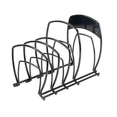 Lodge 5-Tier, Kitchen and Pantry Cast Iron Cookware Storage Organizer, Steel Construction, Matte Black , 11.07 x 8.25 x 14.32