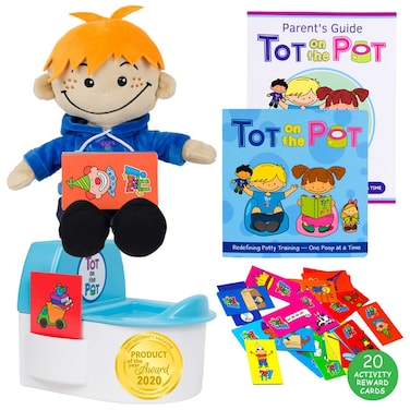 Potty Training with Tot On The Pot, Complete System Includes Parent's Guide, Children's Book, Potty Doll, Toy Potty &amp; Activity Reward Cards, Pediatrician Recommended &amp; Play Based Learning (Andy)