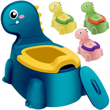Potty Seat potty Training Chair Baby Toddler Boys Girls Toddler Dinosaur Potty Comfortable children 1-5 years old Baby toilet Toddler Animal potty seat with lid back potty trainer (Blue)