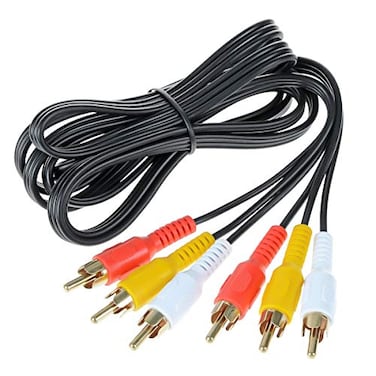 3RCA Audio/Video Composite Cable Gold Plated DVD/VCR/SAT Yellow/White/red connectors 3 Male to 3 Male (10 Feet)