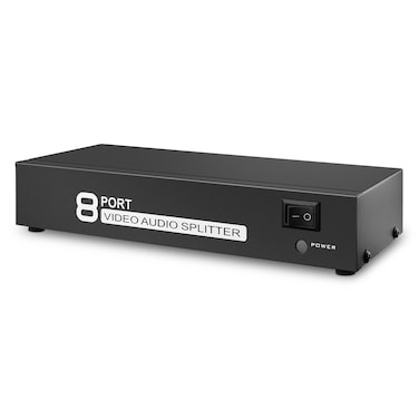 TNP AV Splitter 1 In 8 Out 3 RCA Composite Video L/R Audio Splitter Amplifier Distribution Split Box for Cable Box DVD DVR Analog TV
