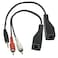 Seadream 30cm DC3.5mm Stereo and RCA Red White Analog Stereo Audio Balun Extender RJ45 Female Over Cat5/6/7 Ethernet Cable Up to 1000ft (DC3.5+RCA to RJ45)