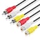 TNP 3 RCA Extender Extension Cable (6 Feet) - 3RCA Male to Female Red White Yellow Cable - Audio Video Composite Cable Adapter Cord Wire Coupler Jack Plug for DVD, CD, AV TV, Stereo, Amplifier