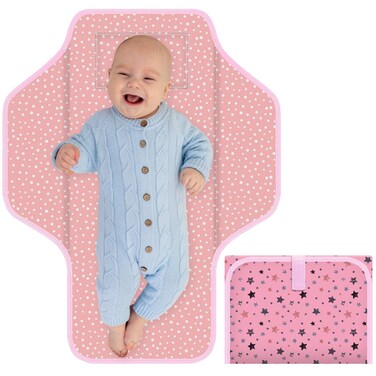 Portable Diaper Changing Pad for Baby &amp; Toddler Waterproof Foldable Baby Changing Mat Built-in Pillow, Travel Infant Changing Pads for Moms Baby Changer Machine Washable