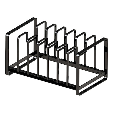 Yamazaki Home Tower Under Sink Pot Lids And Frying Pan Storage Kitchen Drawer Organizer Rack - Steel